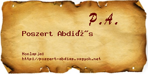Poszert Abdiás névjegykártya